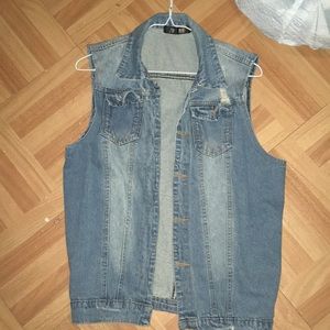 Vintage Ripped Denim Vest